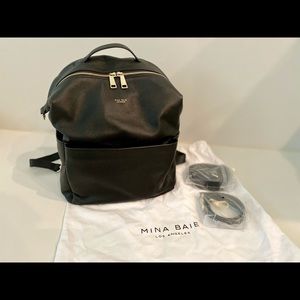 MINA BAIE Stevie Midi Backpack (black leather)